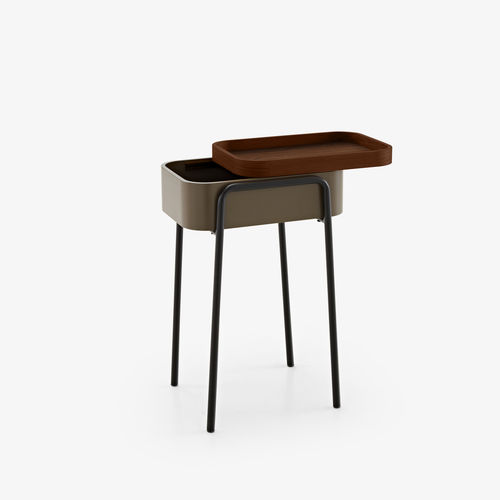 Tavolo d'appoggio contemporaneo - COULISS - CINNA - in legno laccato / in noce americano / in legno esotico