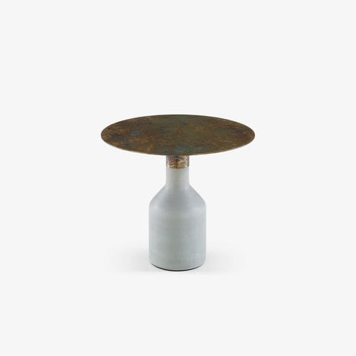 Tavolo d'appoggio contemporaneo - OXYDATION - CINNA - in metallo / in pietra / con supporto in pietra