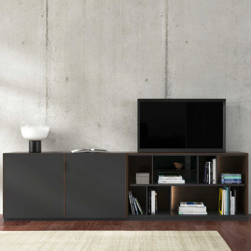 Parete attrezzata TV contemporaneo - CANALETTO - CINNA - in noce / in legno massiccio / modulare