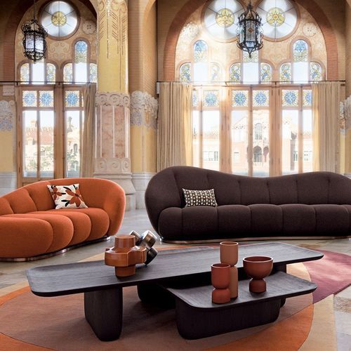 Tavolino basso contemporaneo - RIO IPANEMA - ROCHE BOBOIS - in MDF / con supporto in quercia / rettangolare