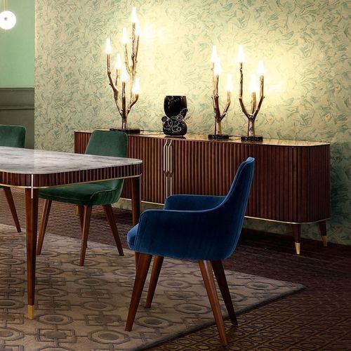 Credenza contemporanea - EDEN-ROCK - ROCHE BOBOIS - impiallacciata in legno / con porta scorrevole / con 4 gambe