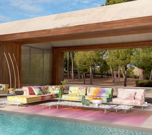 Divano modulare - MAH JONG  - ROCHE BOBOIS - contemporaneo / da esterno / in tessuto