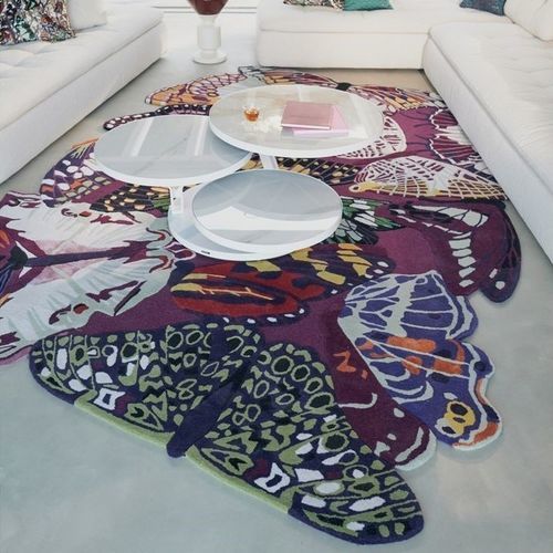 Tappeto contemporaneo - LA CROISIERE - ROCHE BOBOIS - con animali / in lana della Nuova Zelanda / rettangolare