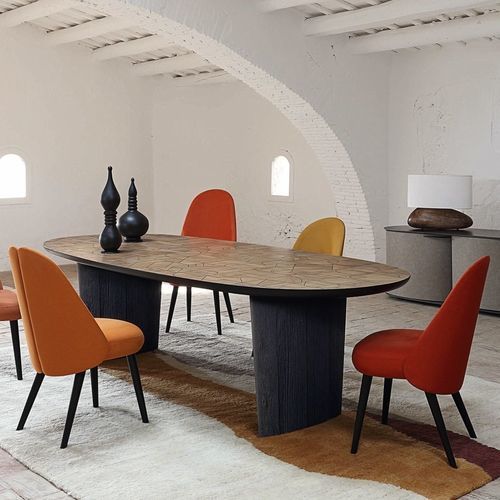 Sedia contemporanea - IDENTITIES - ROCHE BOBOIS - da interno / in tessuto / in pelle