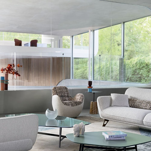Poltrona contemporanea - AIRCELL - ROCHE BOBOIS - in tessuto / in pelle / imbottita