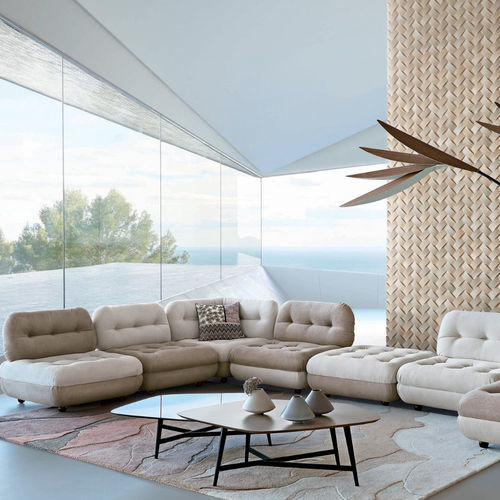 Tavolino basso contemporaneo - QUINTET - ROCHE BOBOIS - in vetro laccato / in legno / con supporto in acciaio laccato