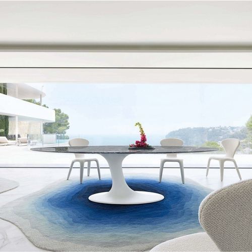 Tavolo da pranzo contemporaneo - SPEED UP - ROCHE BOBOIS - in marmo / con base in poliestere / ovale