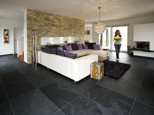 Piastrella in ardesia - BLACK GRAPHITE - Ardesia Mangini A & D snc - opaca / da interno / da esterno