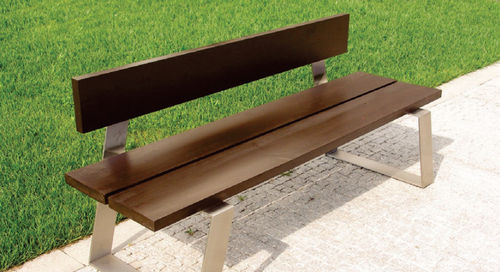 Panca per spazi pubblici contemporanea - D18 - EUROBOLLARD - in legno / in metallo / con schienale