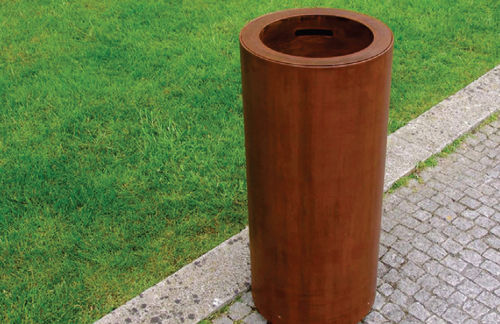 Portarifiuti pubblico - PAPELEIRA B&G - EUROBOLLARD - in acciaio inossidabile / con portacenere integrato / senza coperchio