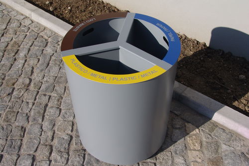 Portarifiuti pubblico - LECA - EUROBOLLARD - per raccolta differenziata / in metallo / senza coperchio