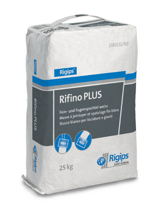 Intonaco di giunzione - SWISSLINE : RIFINO PLUS - Saint Gobain Rigips - per parete / a base di cemento