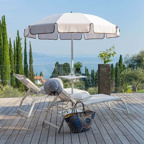 Ombrellone rotondo - POSEIDON - Crema Outdoor S.r.l. - palo centrale / in tessuto / in alluminio