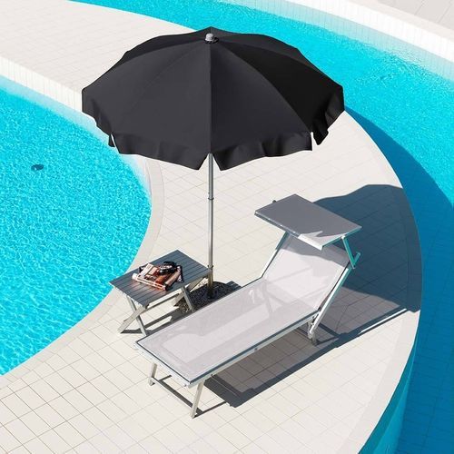 Lettino prendisole contemporaneo - ULISSE - Crema Outdoor S.r.l. - in tessuto / in alluminio / in acciaio inossidabile