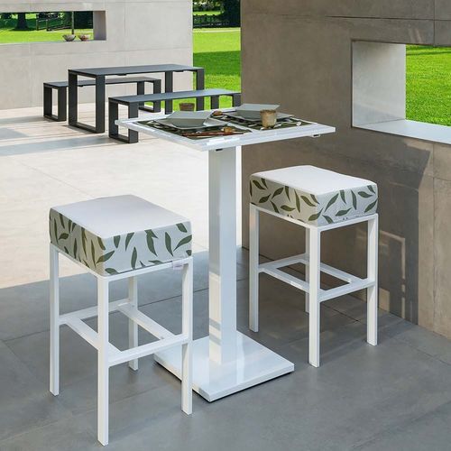 Tavolo alto contemporaneo - ORIONE  - Crema Outdoor S.r.l. - in alluminio / in acciaio inossidabile / con supporto in alluminio