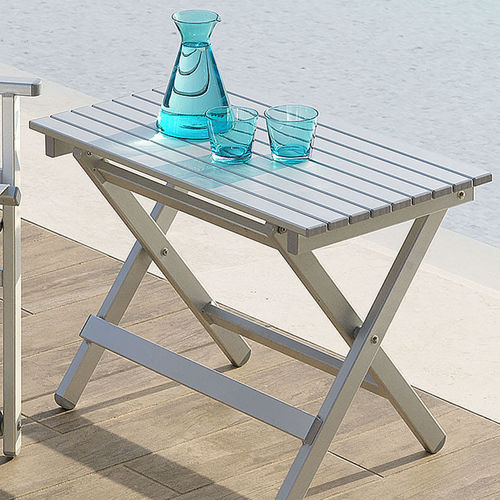 Tavolo contemporaneo - PERSEO - Crema Outdoor S.r.l. - in alluminio / in acciaio inossidabile / con supporto in alluminio