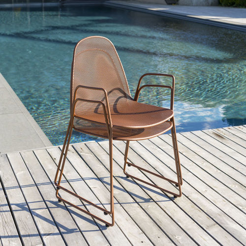 Sedia contemporanea - SILVA - Crema Outdoor S.r.l. - da esterno / in acciaio / con supporto in acciaio