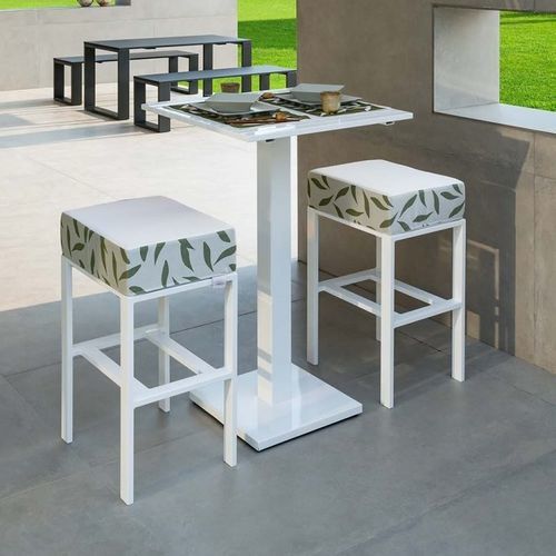 Sgabello da bar contemporaneo - FEBE - Crema Outdoor S.r.l. - in tessuto acrilico / in acciaio / in schiuma di poliuretano