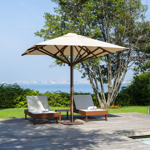 Ombrellone quadrato - Ganimede Evo - Crema Outdoor S.r.l. - rotondo / rettangolare / palo centrale