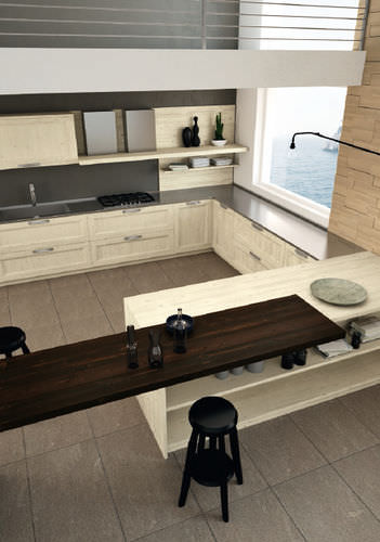 Cucina classica - CHARME - F.LLI MIRANDOLA SAS - in legno massiccio / in legno / con impugnature