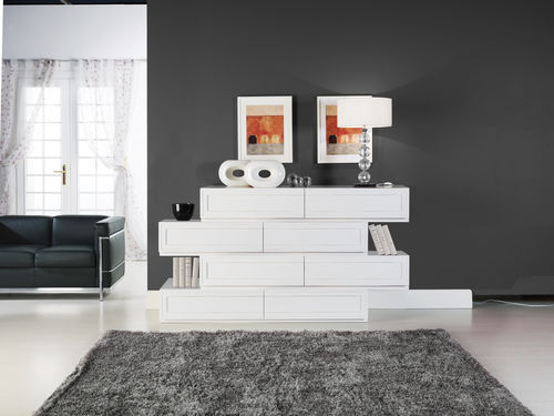 Cassettone contemporaneo - Q-BOX ROSSO 9698 - F.LLI MIRANDOLA SAS - in legno / non specificato / bianco