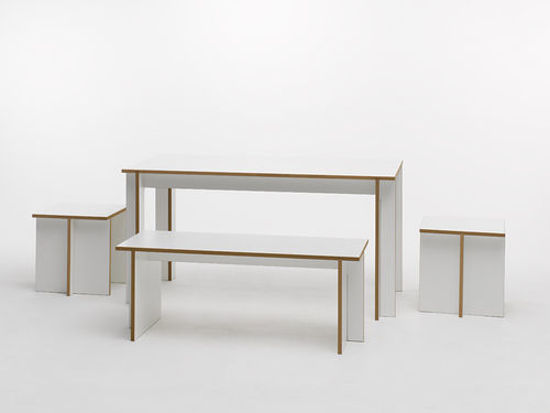 Sgabello in MDF - Tojo hocker - Tojo - in laminato / per eventi / per uso contract