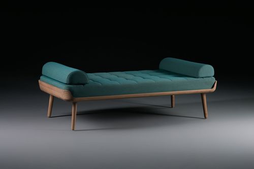 Dormeuse contemporanea - THOR - Artisan Solid Wood Furniture - in tessuto / in rovere / in acero