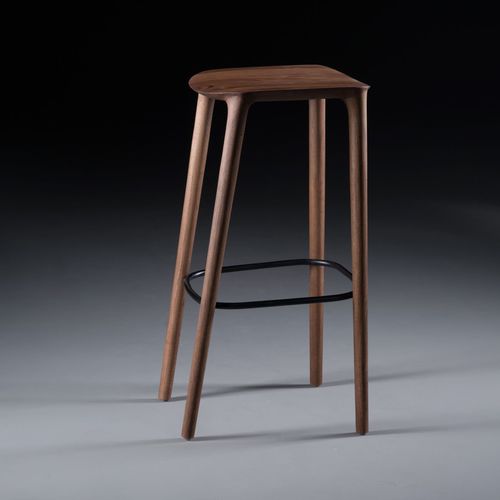 Sgabello da bar contemporaneo - NEVA - Artisan Solid Wood Furniture - in pelle / con supporto in legno / imbottito