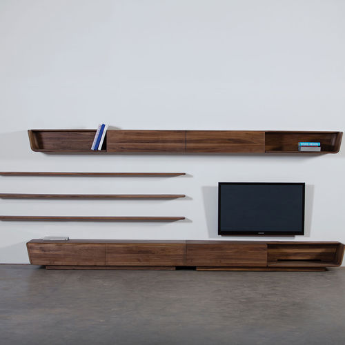 Parete attrezzata TV contemporaneo - LATUS - Artisan Solid Wood Furniture - in rovere / in noce / in olmo