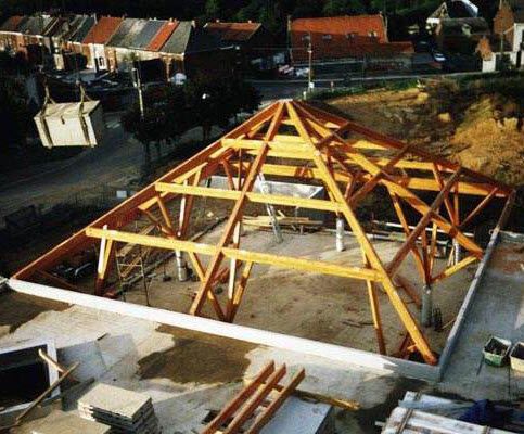 Ossatura per tetto in legno - C.P.A.S. NIVELLES	 - Artbois SA - lamellare / prefabbricata