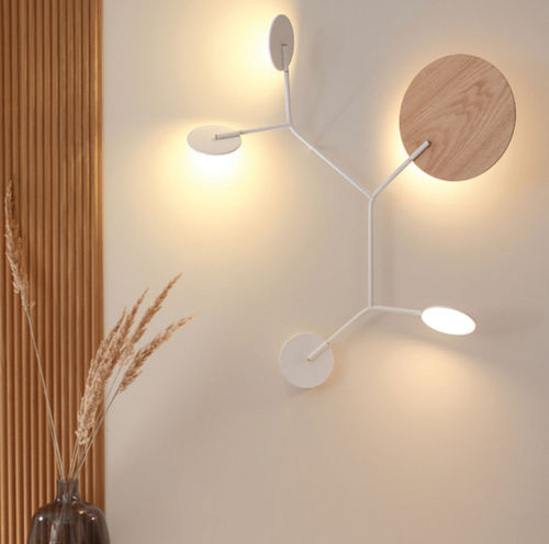 Applique contemporanea - BALLON 5 - Tunto - da interno / in metallo / in legno