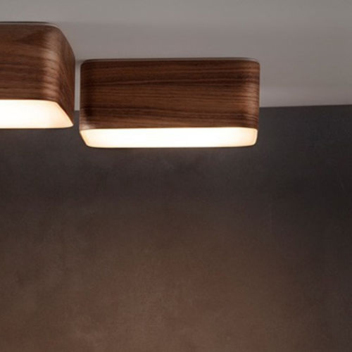 Plafoniera contemporanea - CUBE - Tunto - rettangolare / quadrata / in legno laccato