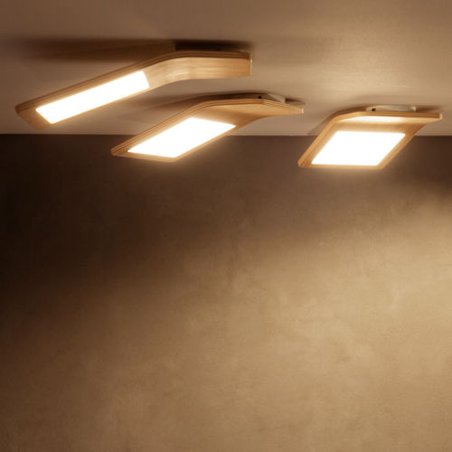 Plafoniera contemporanea - BUTTERFLY - Tunto - rettangolare / in legno / LED