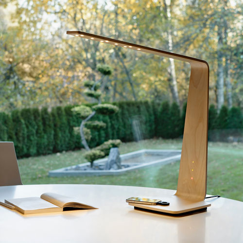 Lampada per ufficio - LED8 & QI - Tunto - in legno / contemporanea / con cavo