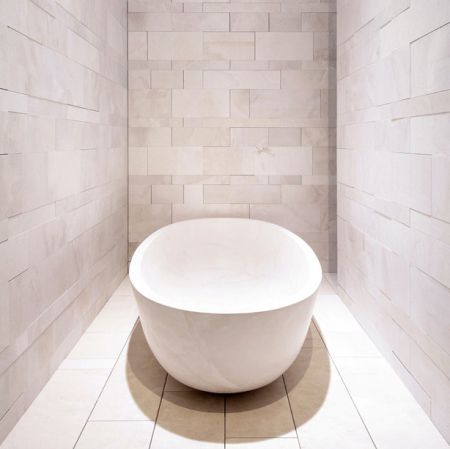 Vasca da bagno ovale - SIMPLE ELLIPSE - PIBA MARMI - da appoggio / in marmo / bianca