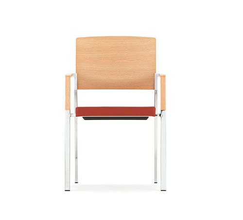 Sedia visitatore contemporanea - ZENITH : ZE3A/ZE3 - Senator - da interno / in tessuto / in legno