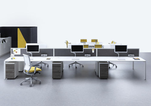 Scrivania per open space - CHEMISTRY - Senator - contemporanea / in laminato / con contenitore