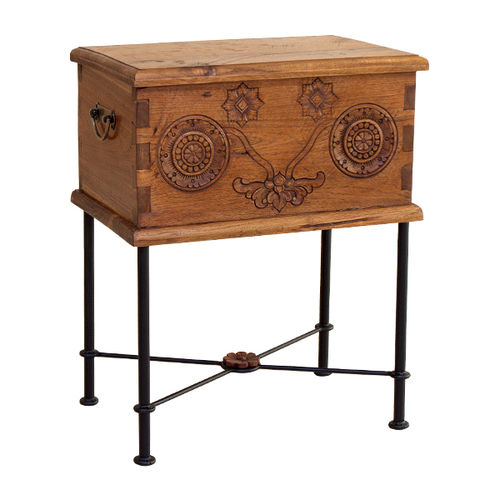 Tavolo d'appoggio contemporaneo - TRUNK : R.STT - WARISAN - in legno / in ferro / rettangolare