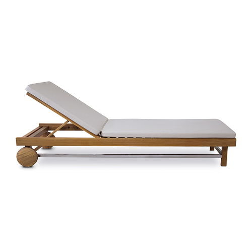 Lettino prendisole contemporaneo - CUBULAR : G.PL49 - WARISAN - in legno / per piscina / con rotelle