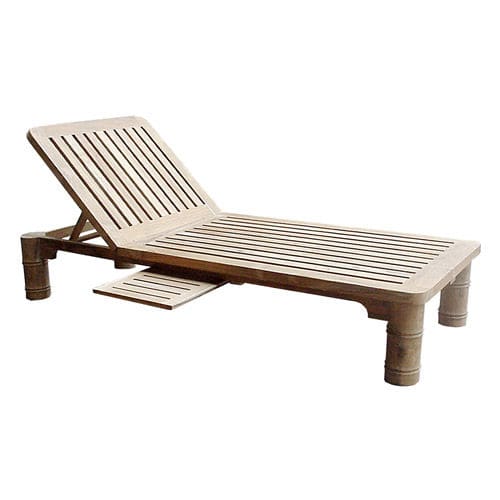 Lettino prendisole contemporaneo - G.PL6 - WARISAN - in legno / per piscina