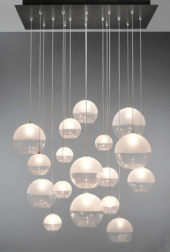 Lampadario contemporaneo - BREATH: MILK - Shakuff - exotic glass lighting & decor - in vetro soffiato / contract / LED