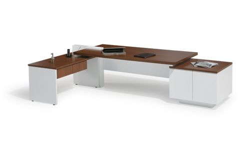 Scrivania direzionale - CROSS - Burotime Office Furniture - contemporanea / in legno / con contenitore