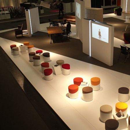 Pouf contemporaneo - NAR - Burotime Office Furniture - in tessuto / in metallo / tondo
