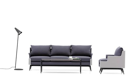 Divano contemporaneo - GILDA - Burotime Office Furniture - in tessuto / in pelle / marrone