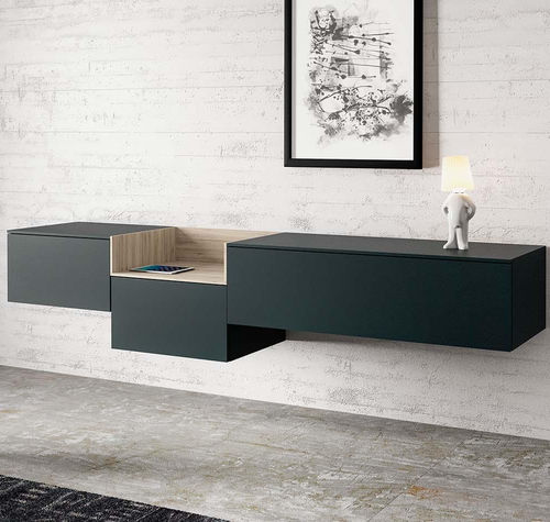 Parete attrezzata TV contemporaneo - NEXT - Spectral Audio Möbel GmbH - in legno laccato / modulare / con illuminazione incorporata