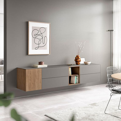 Credenza a muro - side - Spectral Audio Möbel GmbH - contemporanea / in legno / in vetro