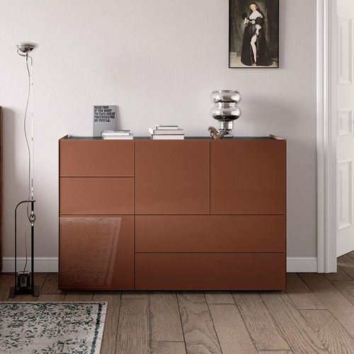 Credenza alta - side - Spectral Audio Möbel GmbH - contemporanea / in legno / in vetro