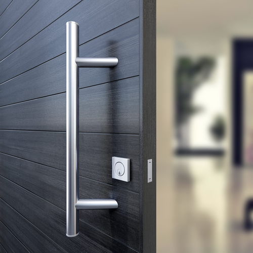 Maniglia a tirante per porta - INOX-145 | 316 SATINE - Panidis SA - in acciaio inossidabile / contemporanea / finitura spazzolata
