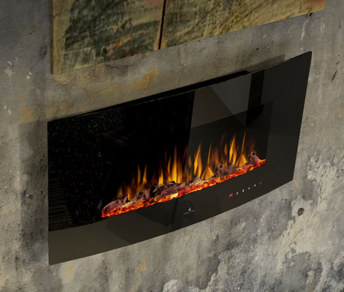 Camino elettrico - NOBLE FLAME DETROIT 900 - muenkel design - da parete / senza canna fumaria / Faccia singola