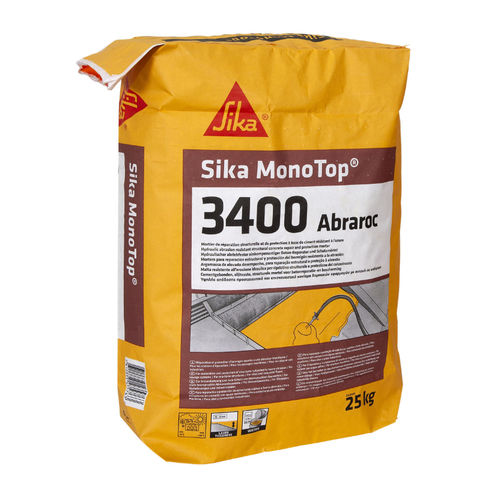 Malta di riparazione - Sika MonoTop®-3400 Abraroc - Sika France SAS - per armature metalliche / per calcestruzzo / per cemento